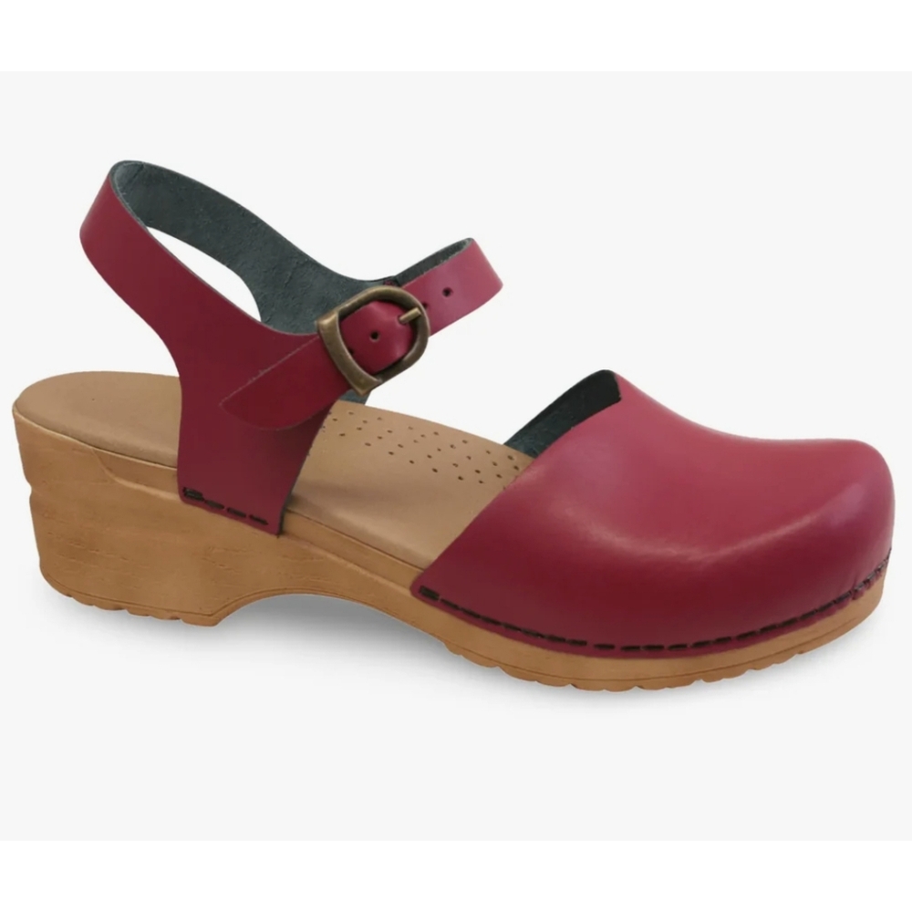 SANITA SANSI ADJUSTABLE BUCKLE CLOSED TOE CLOG RASPBERRY SIZE US 11/EURO 42 - Picture 2 of 4